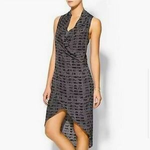 PIPERLIME • Gray & Black Hi Low Wrap Dress w Slip